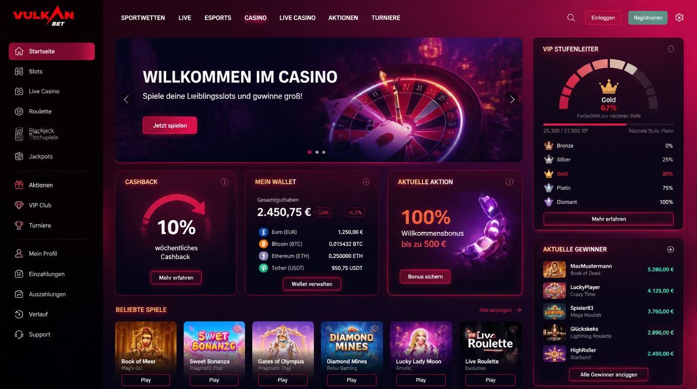 VIP-Ränge mit steigendem Cashback-Anteil